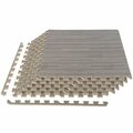 Stalwart Foam Floor Mat 6PK - 24 SQFT, Gray Wood 75-6406